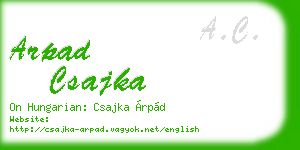 arpad csajka business card
