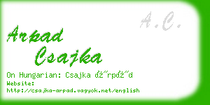 arpad csajka business card